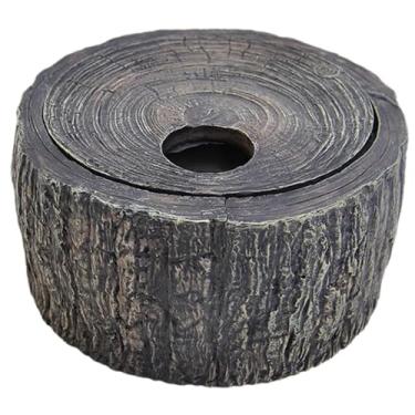 Imagem de Fenteer Toca para Répteis em Tronco de Árvore, Resina, Realista, Robusta, Fácil de Manter, Ornamento Paisagístico, Habitat para Répteis, 12.3 Cm X 12.3 Cm X