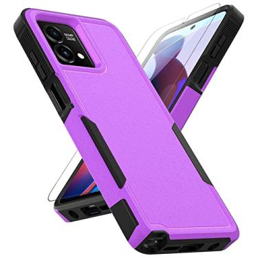 Imagem de Capa para Moto G Stylus 5G 2023: Capa protetora de camada dupla para celular resistente à prova de choque resistente com protetor de tela - proteção militar resistente - Motorola Moto G Stylus 5G 2023, roxo