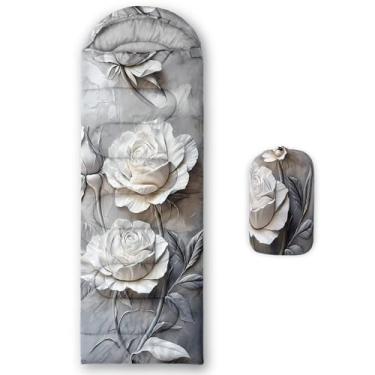 Imagem de QOOMO Sacos de dormir à prova d'água com plantas gravadas para adultos e crianças, sacos de dormir impressos para acampamento, viagens e ao ar livre, equipamentos de acampamento, 78,7 x 228,6 cm, 3