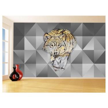 Imagem de Papel De Parede Animais Pop Art Lobo Colorido 3,5M Pxa626 - Você Decor