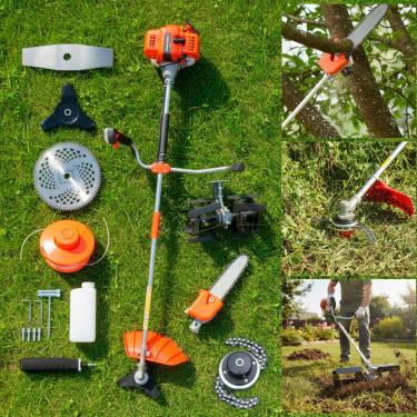 Imagem de Roçadeira Gasolina 7 em 1 Laminas Enxada Motopoda e Trimmer 75cc