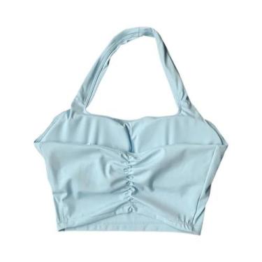 Imagem de Top Esportivo Feminino Com Alças E Secagem Rápida, Almofadas De Peito 