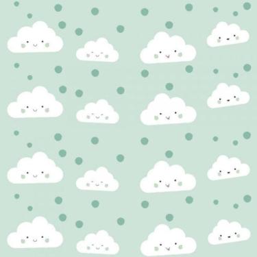 Imagem de Papel De Parede Infantil Nuvem Verde