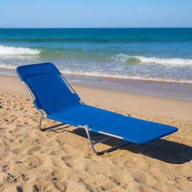 Imagem de Cadeira Espreguiçadeira Dobrável Em Alumínio Praia Piscina Mor 5 Posiç