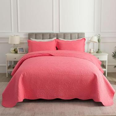 Imagem de HoneiLife Conjunto de colcha king size – Colchas de microfibra para cama king, cobertores leves de 3 peças, conjuntos de roupa de cama retrô, conjunto de cama king size para todas as estações, uso