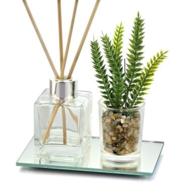 Imagem de Mini Aromatizador de Ambiente 100ml com Vidro, Bandeja e Vaso Decorativo – Kit Perfumado para Lavabo, Sala e Escritório