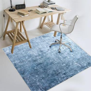 Imagem de Tapete de cadeira de escritório, 121 cm x 152 cm antiderrapante tapete de cadeira de mesa para piso de madeira, tapete de cadeira de computador resistente, tapete de piso de pilha baixa e deslizamento