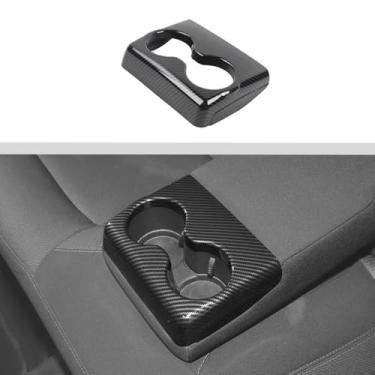 Imagem de JWWY Capa de painel de suporte de copo de apoio de braço traseiro compatível com Dodge Charger 2011-2025/para Chrysler 300/300c acessórios interiores fibra de carbono