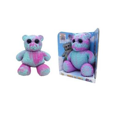Imagem de Boneco Elástico Urso Tye Dye Verde E Rosa De 22Cm - Soft