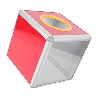 Imagem de MERIGLARE Caixa de doação de rifa vermelha, recipiente de armazenamento de bola de cartão, transparente de um lado para comemorações de aniversário de votação