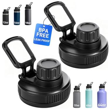 Imagem de Tampa de bico de substituição para Hydro Flask boca larga 12, 16, 18, 32, 40, 1,814 g, tampa para garrafa térmica com alça, tampa de substituição para garrafa de água de boca larga de 5,6 cm