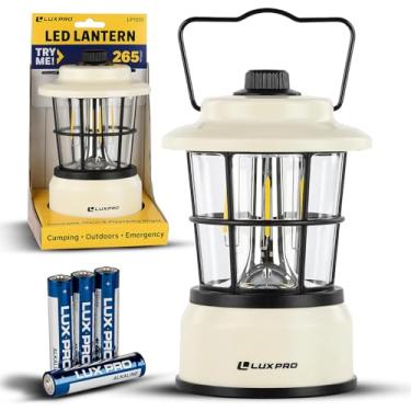 Imagem de LUXPRO LP1535 265 Lumen Retro LED Lantern - Battery-Powered Emergency Lantern - LED Lamp for Power Outages, Emergency Kit, or Survival Pack - Beige