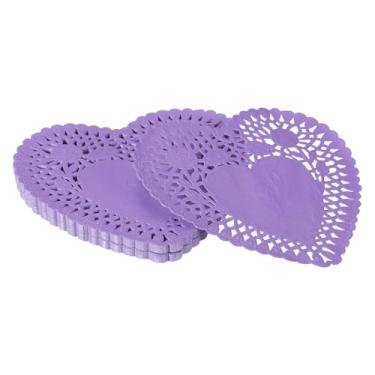 Imagem de YELARXI Doilies de papel, papel de coração, toalha de renda, descartáveis, utensílios de mesa modernos, decorativos a granel – Adequado para bolos/sobremesas/alimentos fritos grelhados assados) 15 cm