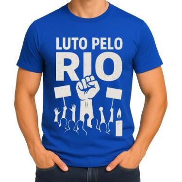 Imagem de Camiseta Camisa Adulto Feminina Masculina Algodão Luto pelo Rio de Jan