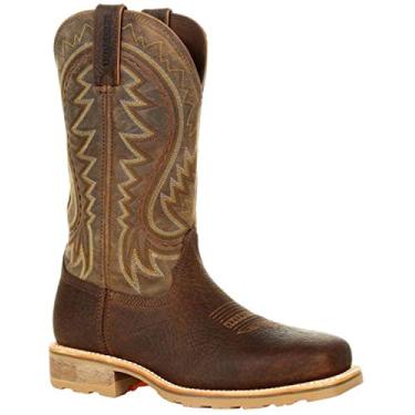 Imagem de Durango® Bota de trabalho ocidental à prova d'água com bico de aço Maverick Pro™, Linho marrom, 9