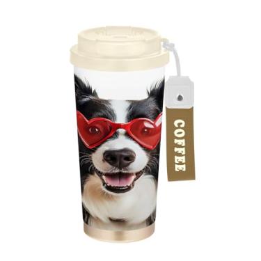 Imagem de STAYTOP Caneca de café com isolamento térmico para o Dia dos Namorados com tampa dobrável à prova de vazamento para escritório, escola, festa, acampamento, bebida quente e fria