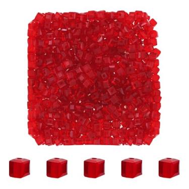 Imagem de Mandala Crafts Contas de cristal de cubo de rubi de 3 mm – 500 contas de vidro facetadas para fabricação de joias, suprimentos de contas, artesanato DIY, pulseiras, colares, brincos e contas