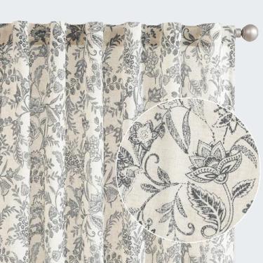 Imagem de Cortinas jinchan Floral Linen Blend 214 cm com filtragem de luz