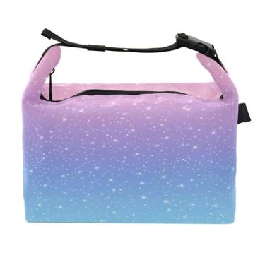 Imagem de STAYTOP Lancheira rosa azul roxa brilhante com fivela de alça, lancheira isolada para meninos e meninas lancheira bolsa térmica para trabalho escolar