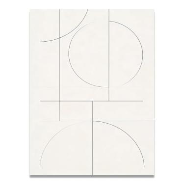 Imagem de LKXGRRSFG Arte em tela minimalista de contraste tranquilo: Serenidade tons neutros grande área em branco para decoração de espaço calmo 11,20 x 45 cm sem moldura