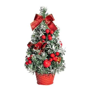 Imagem de Pequena árvore de Natal artificial, decoração de Natal, adorno de árvore falsa para casa, cozinha, mesa de jantar, planta artificial (Rojo, 50 cm)