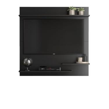 Imagem de Painel Para Tv Smart 32 Polegadas Com Prateleira Nicho Quarto Sala painel de tv(MADRI - PRETO)