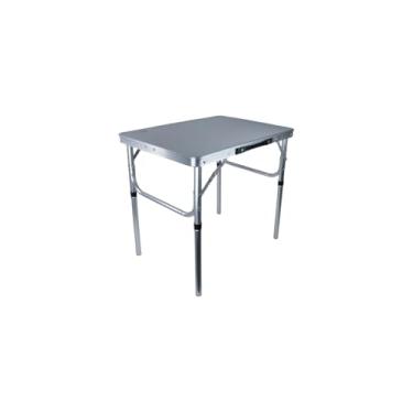 Imagem de Mesa Auxiliar Ajustável em Alumínio, 60x45 cm, Altura Regulável 26-56 cm, Tampo MDF, Suporta até 30 kg, 2,2 kg