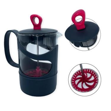 Imagem de Cafeteira Francesa, 600ml, Vidro Borossilicato, Plástico Resistente, para Café, Chá e Leite Cremoso