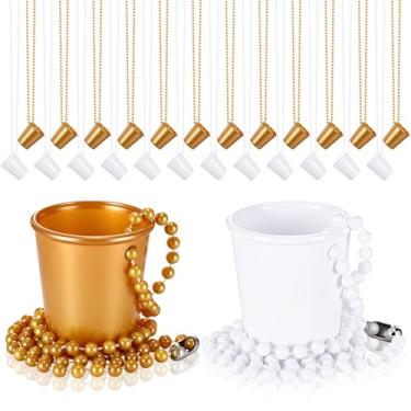 Imagem de Dandat 24 peças de copo de shot em colar de contas, acessórios de formatura, mini copos de plástico descartáveis para festa de formatura, festa de despedida de solteira, aniversário, casamento