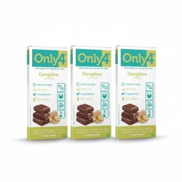 Imagem de Kit 3 Chocolate Sem Lact Gengibre 70% Cacau Vegano 20G Only4