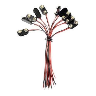 Imagem de Conector de bateria de 9 V, 10 peças de clipe de bateria conector rígido para equipamentos