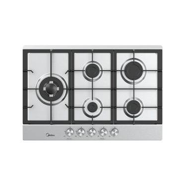 Imagem de Cooktop 5 Bocas a Gás Inox com Grade de Ferro Fundido Midea Bivolt