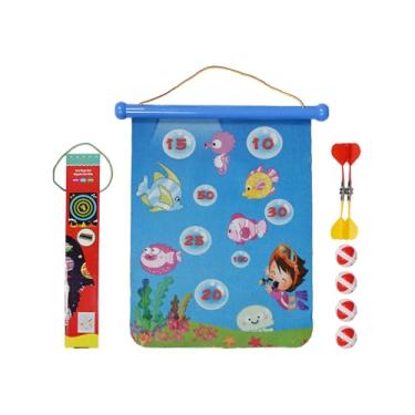 Imagem de Conjunto de Jogo de Dardos com Alvo - Brinquedo Interativo Magnético de Lançamento de Dupla Face - Jogos de Festa com Dardos | para Crianças Meninos e Adolescentes Acampamento Jardim Quintal e Piqueni