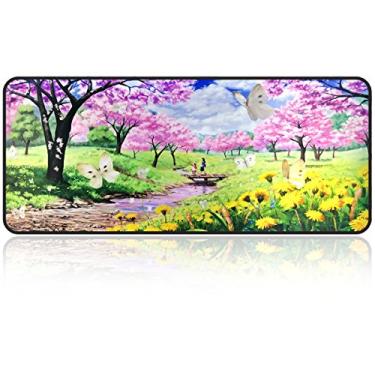 Imagem de Qisan Mouse pad grande para jogos, tamanho estendido, para computador, desktop, laptop, 80 x 30 x 0,4 cm, teclado pad com base de borracha antiderrapante | Tapete de mesa grande para teclado e mouse -