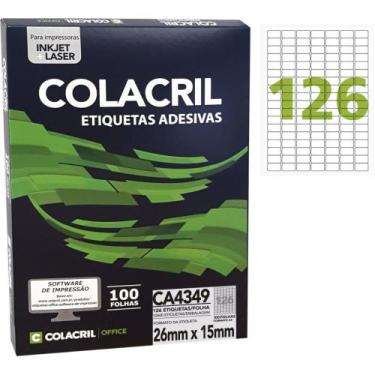 Imagem de Etiqueta A4 26X15MM 100 Folhas Pacote com 12600 Etiquetas - Colacril