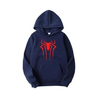 Imagem de Moletom Casual Com Estampa De Aranha Em Cores Sólidas Para Homens E Mu