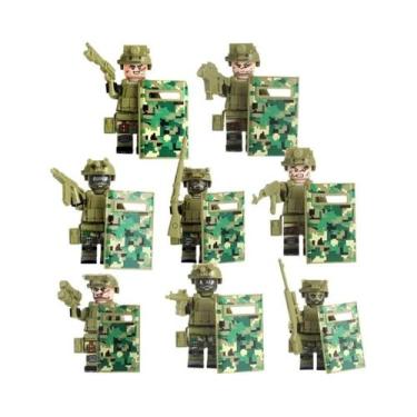 Imagem de Blocos De Montar Militares Policiais Fantasma, Partículas Pequenas, Mo