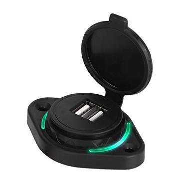 Imagem de Acouto Adaptador de Tomada de Energia Dupla USB 3.1A para Carro - Carros de Porta Dupla, ATVs, UTVs, Campistas e Trailers - Telefones Ideais, Tablets e Muito Mais - Luz Indicadora LED (concha preta