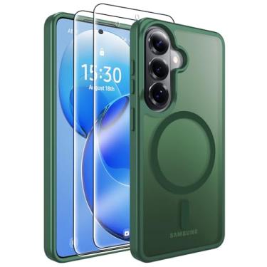 Imagem de MOZOTER Capa magnética para Samsung Galaxy S26, [compatível com MagSafe] [3,5 m militar à prova de quedas][2 protetores de tela] Capa traseira antiderrapante translúcida fina à prova de choque para