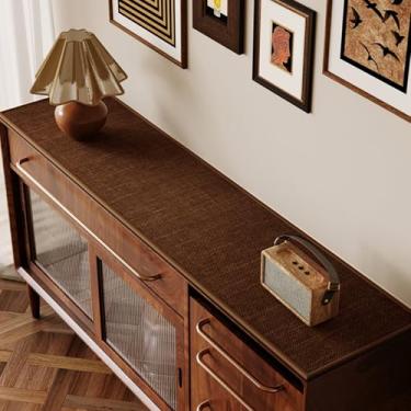 Imagem de Capa de armário de buffet, tapete super absorvente para mesa de buffet de madeira, protetor de topo antiderrapante para armário de cafeteria, almofada de mesa para cozinha, sala de jantar (café, 40 x