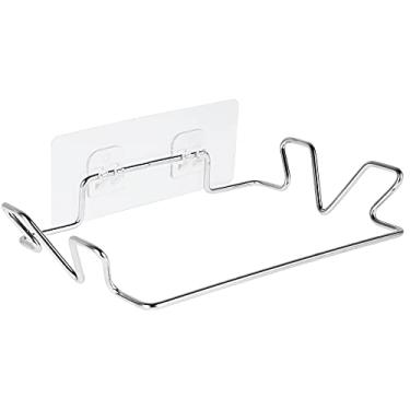 Imagem de Suporte de saco de lixo de aço inoxidável sobre gancho de porta suporte de armário de lixo