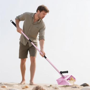 Imagem de Sand Scoop for Metal Detecting - Metal Detector Sand Flea Rake for Beach with Anti Slip Handle Heavy Duty Stainless Steel Sand Shovel with Long Handle Ideal for Underwater Treasure Hunting