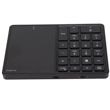 Imagem de Acouto Teclado Numérico Sem Fio 2 Em 1 Teclado Numérico Sem Fio Touchpad 22 Teclas Sem BT4.2 .4G Type C Carregando 500mAh Bateria Portátil E (Preto)
