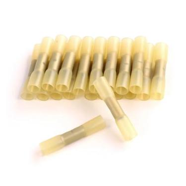 Imagem de Terminal de extremidade termorretrátil de 100 peças, 3 tamanhos, terminais de crimpagem, conectores de cabo de fio elétrico isolados para AWG 22-10 (amarelo)