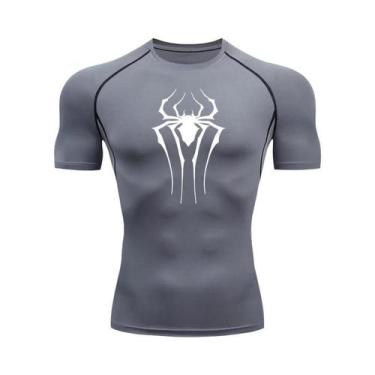Imagem de Camisa De Compressão Masculina De Secagem Rápida Com Estampa De Aranha