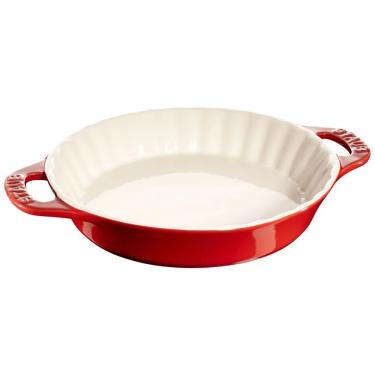 Imagem de TRAVESSA DE TORTA STAUB REDONDA EM CERÂMICA VERMELHO CEREJA 28CM 405111670