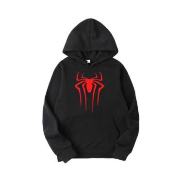 Imagem de Moletom Casual Com Estampa De Aranha Em Cores Sólidas Para Homens E Mu