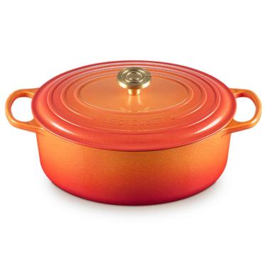 Imagem de PANELA LE CREUSET SIGNATURE OVAL EM FERRO FUNDIDO FLAMME DORÉE 31CM 21178311834479