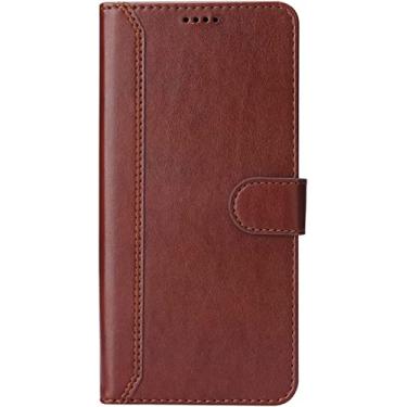 Imagem de VEVEL Capa para iPhone 13/13 Mini/13 Pro/13 Pro Max, capa de celular de couro Cflip Folio com fecho magnético com suporte de cartão (cor: marrom, tamanho: 13pro max 6,7 polegadas)