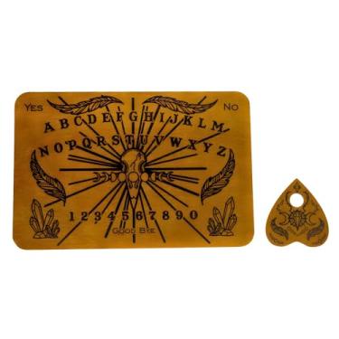 Imagem de Generic Tabuleiro de Espírito Clássico Médio | Placa de Adivinhação de Madeira | Placa de Espírito Falante com Planchette de Madeira Combinando (Corvo e Cristal, Manchado)